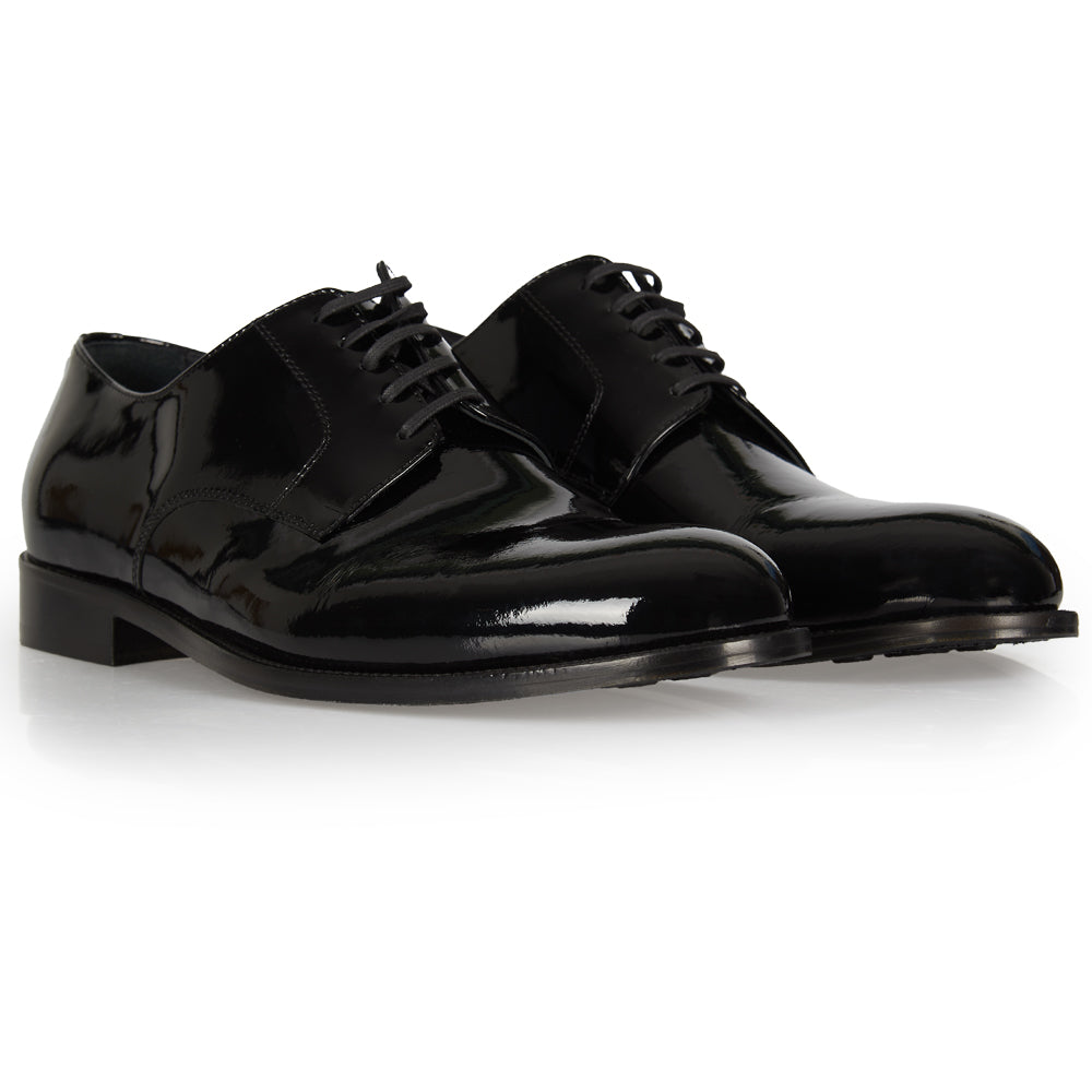 Derby elegante in vernice nera