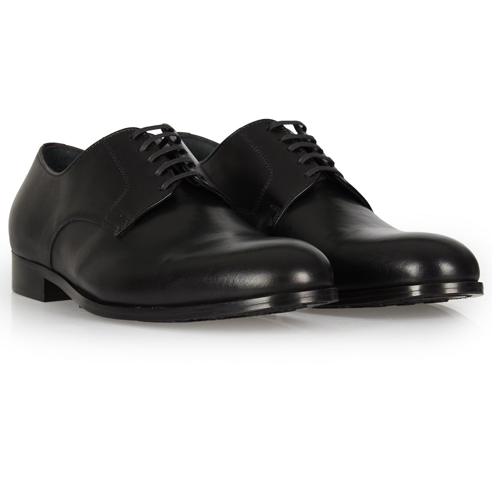 Derby elegante in pelle nera