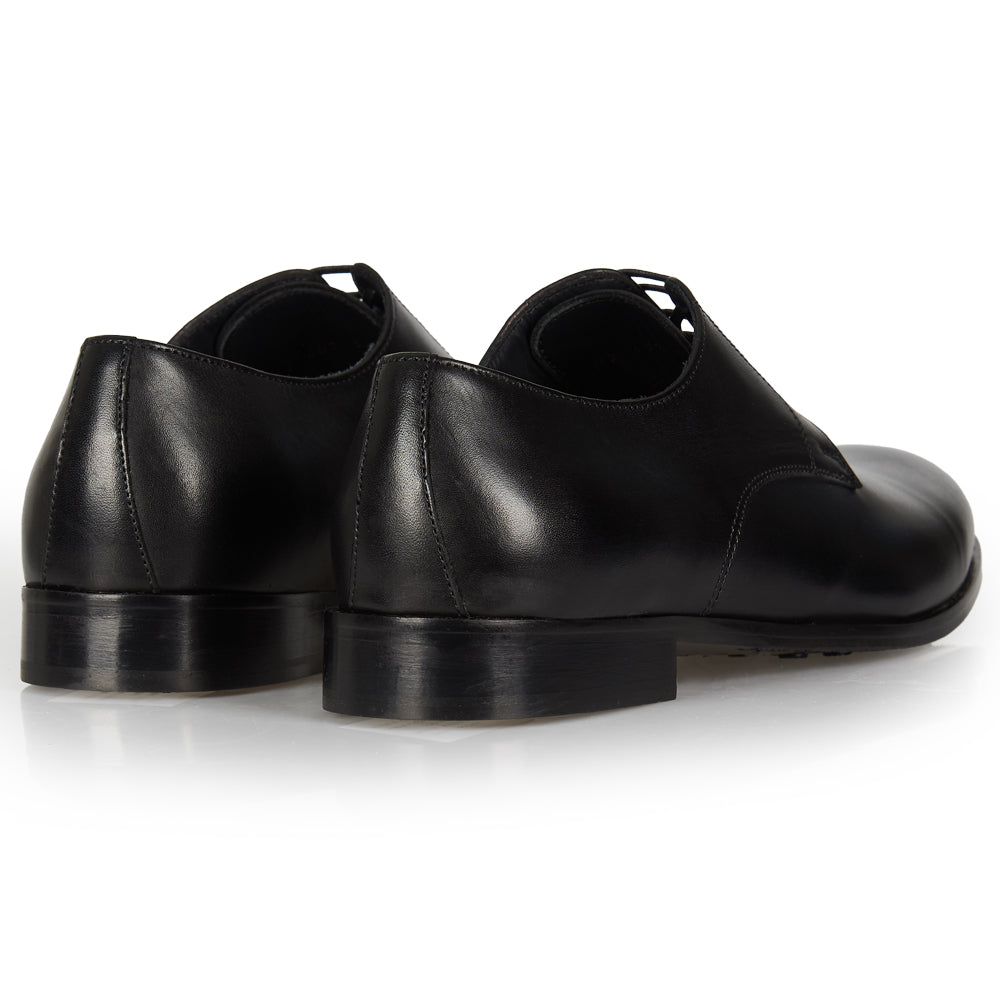 Derby elegante in pelle nera