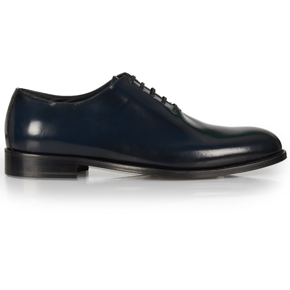 Richelieu in pelle abrasivata blu