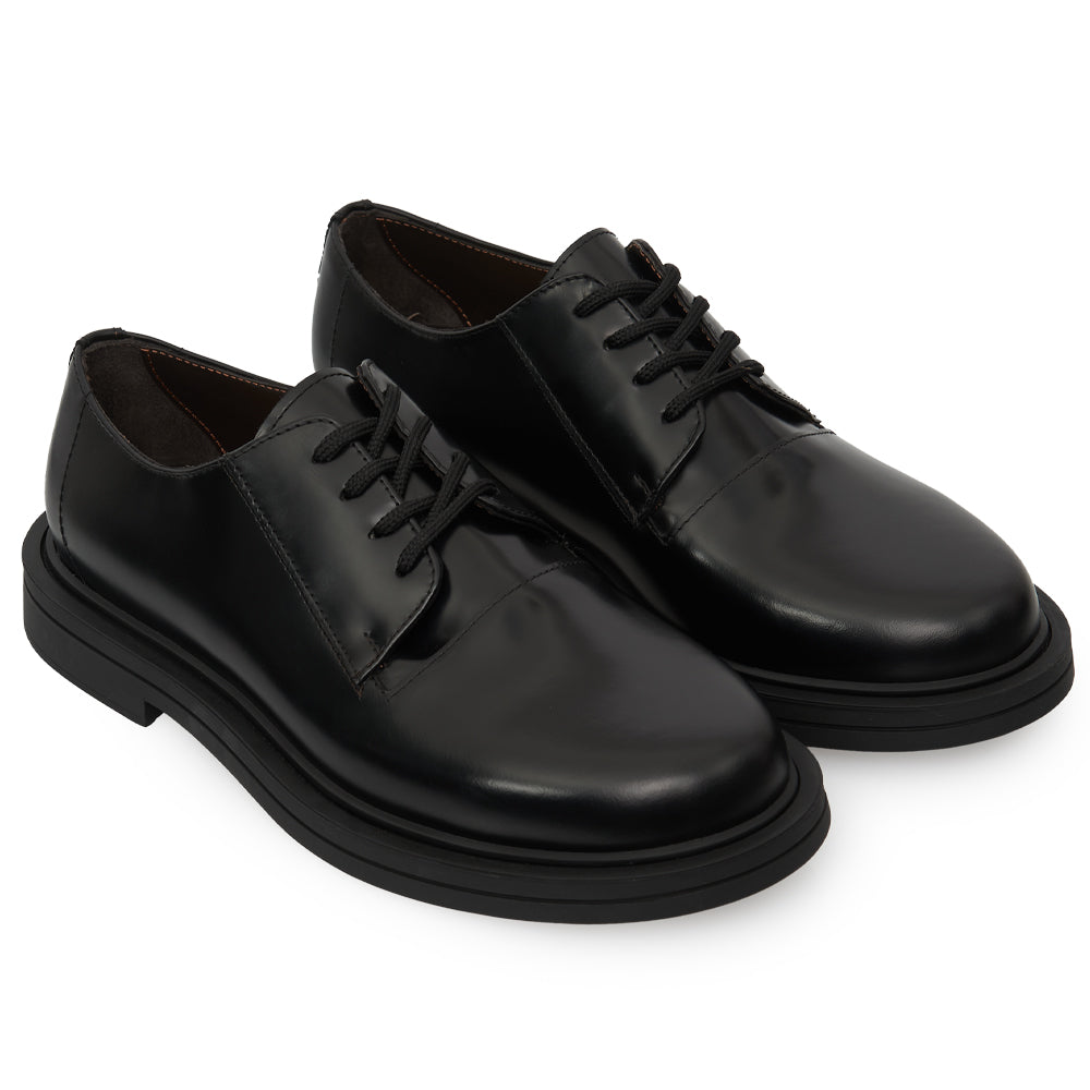 Scarpa Stringata Derby in Pelle Nera