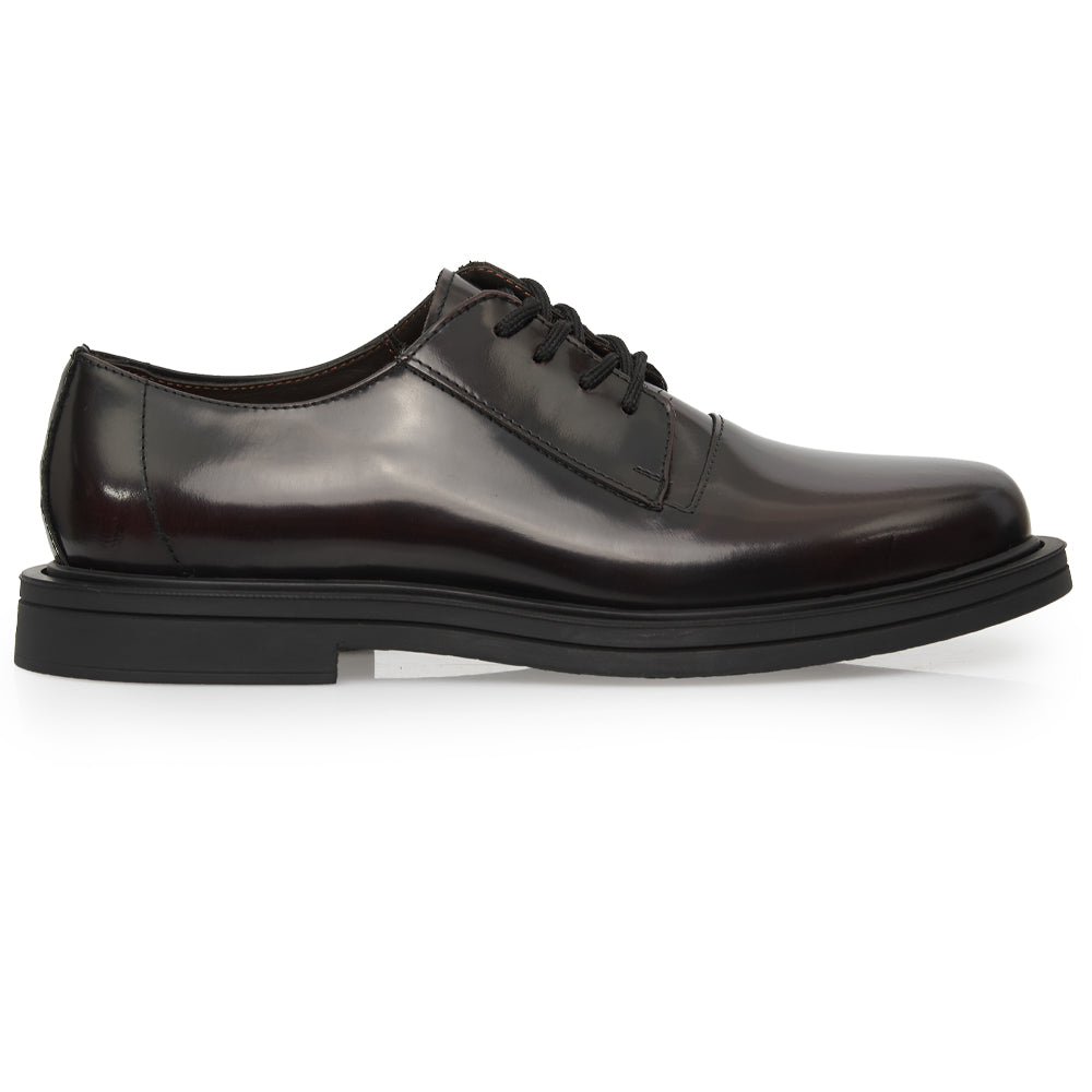 Scarpa Stringata Derby in Pelle bordeaux