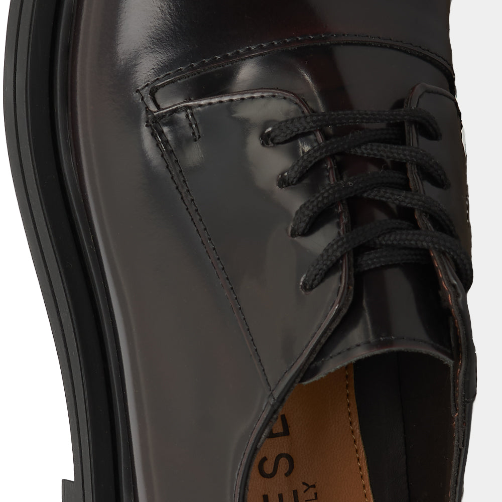 Scarpa Stringata Derby in Pelle bordeaux
