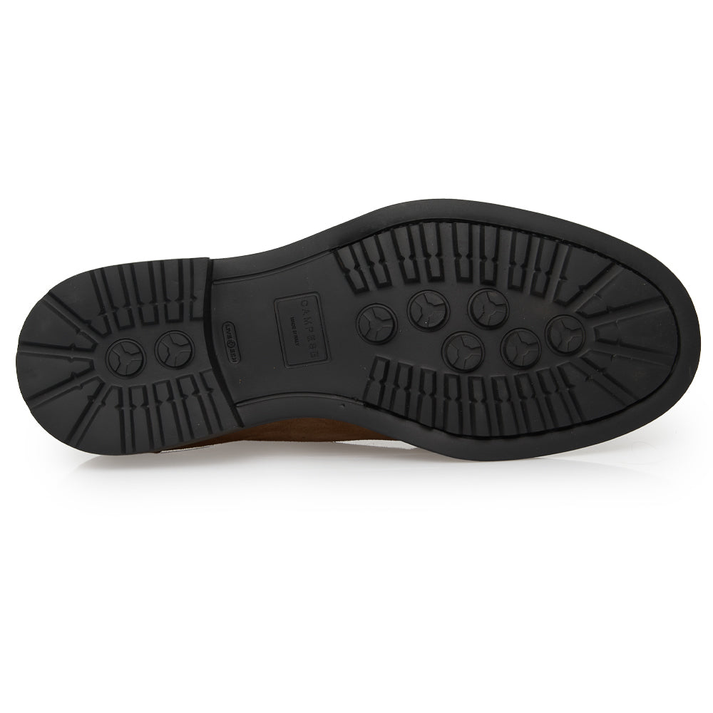 Scarpa Stringata Tirolese in Camoscio Cuoio con Suola Roccia