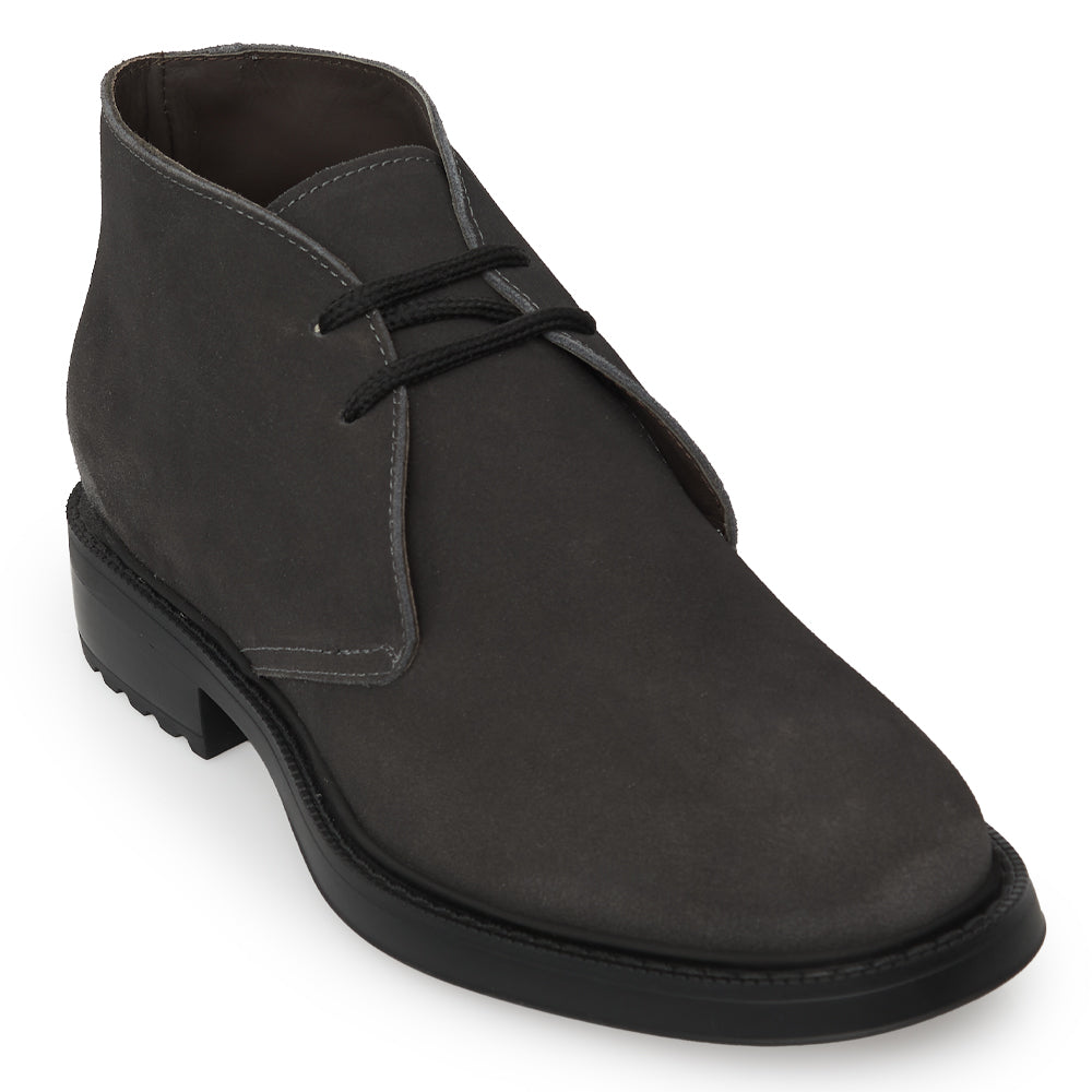 Polacchino Chukka Boot in Camoscio Grigio Antracite con Suola Roccia