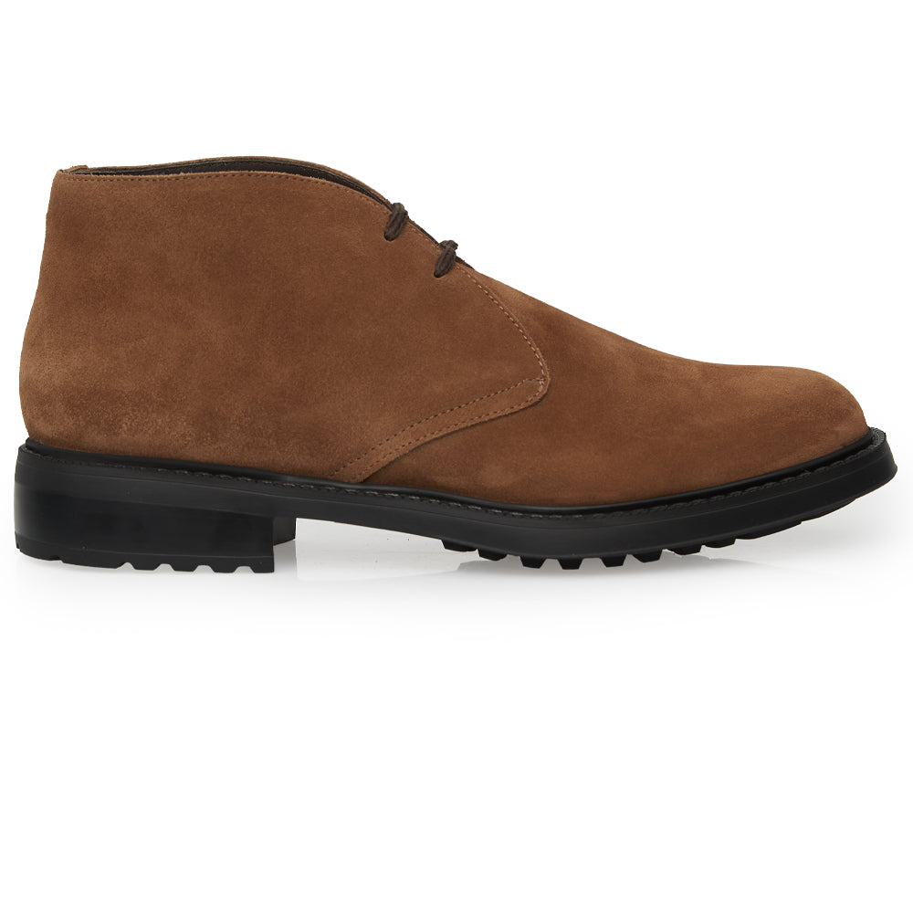 Polacchino Chukka Boot in Camoscio Cuoio con Suola Roccia