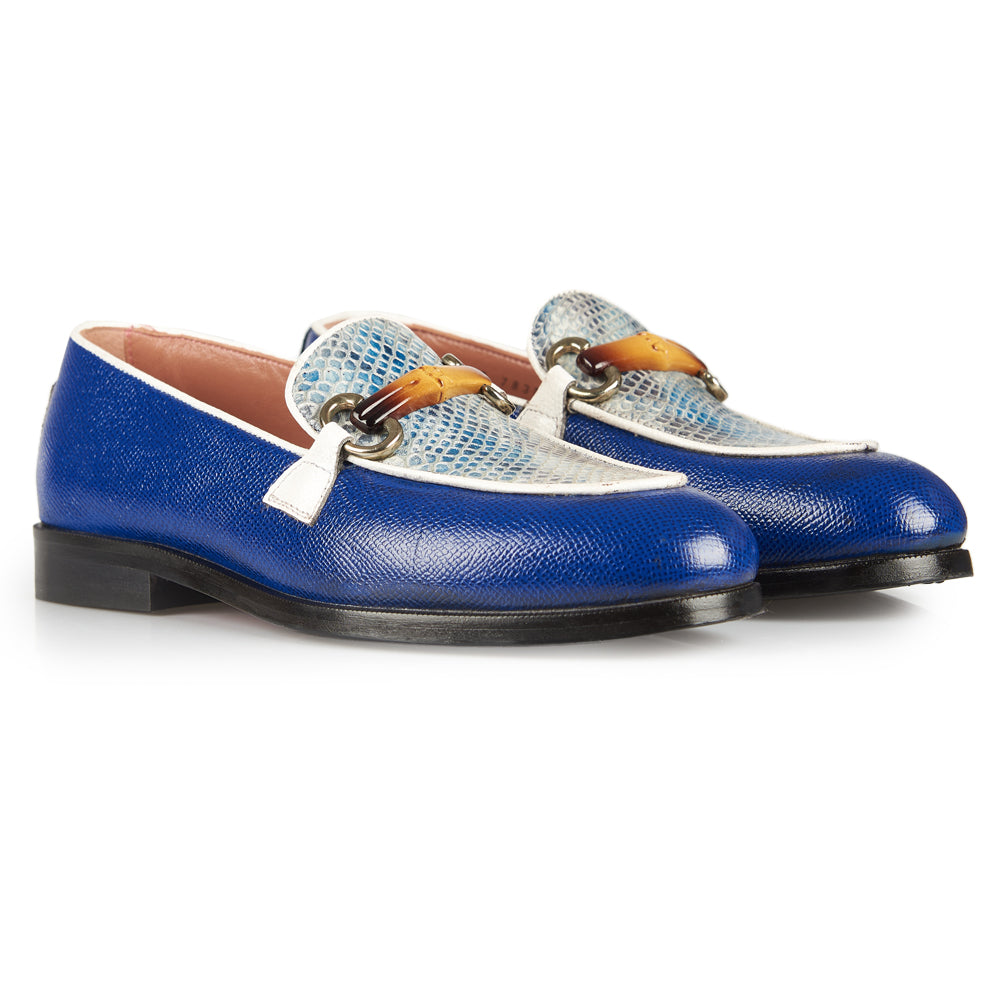 Blue patterned moccasin