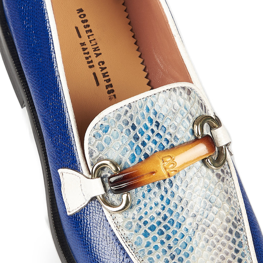 Blue patterned moccasin