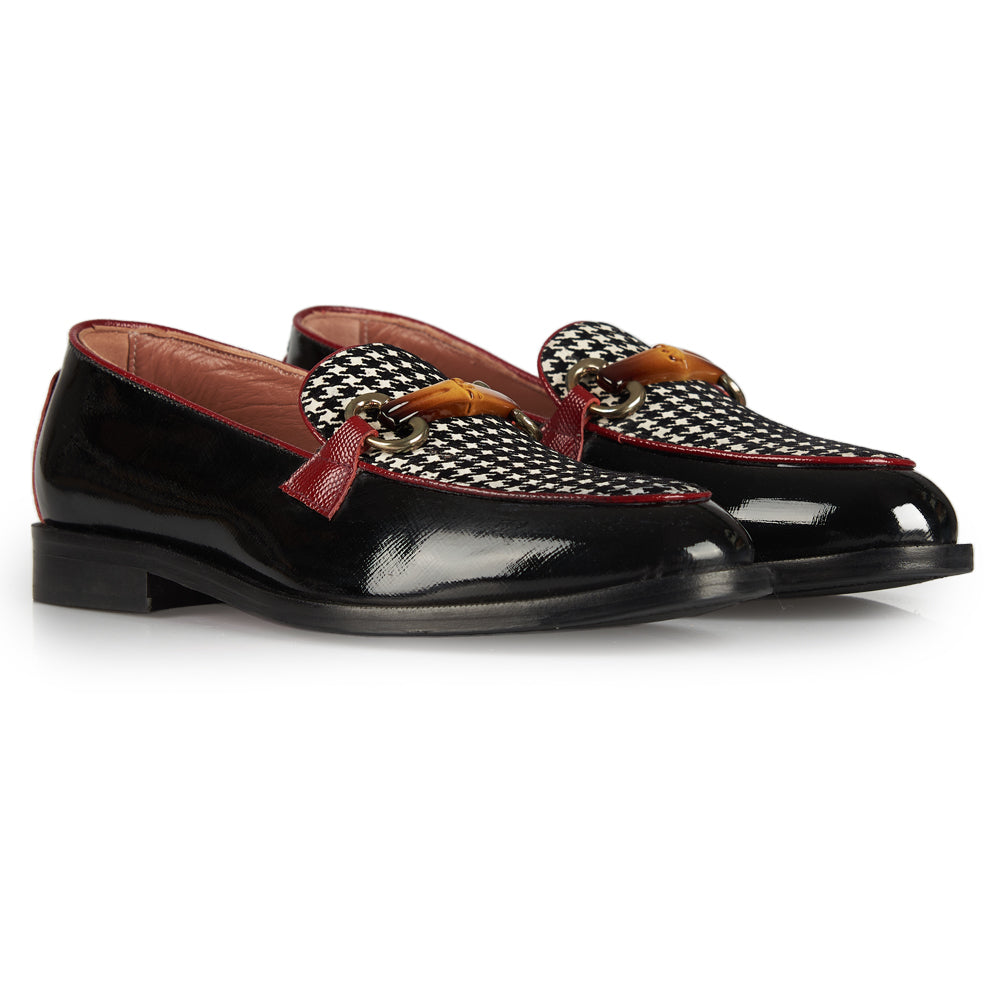 Houndstooth patterned moccasin