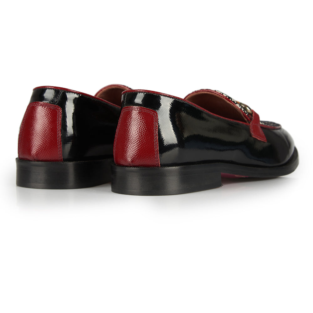 Houndstooth patterned moccasin