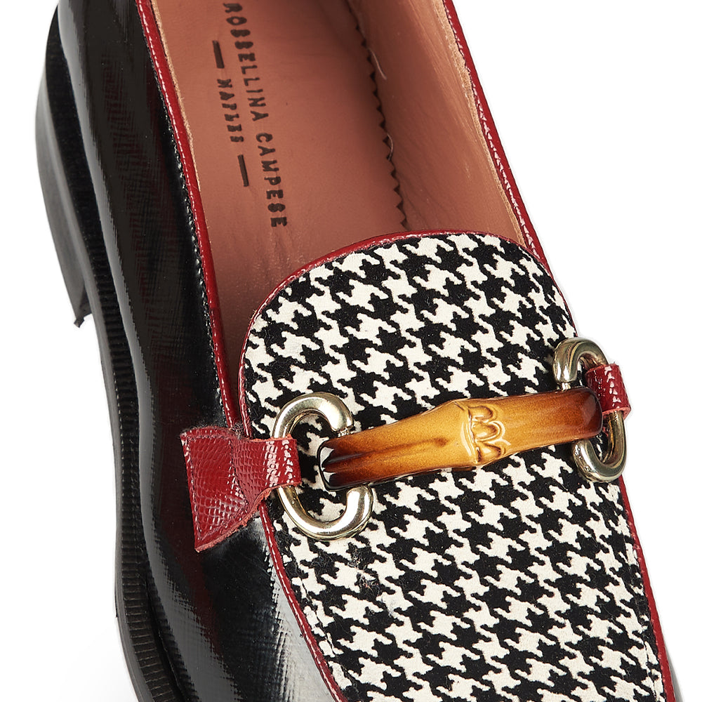 Houndstooth patterned moccasin