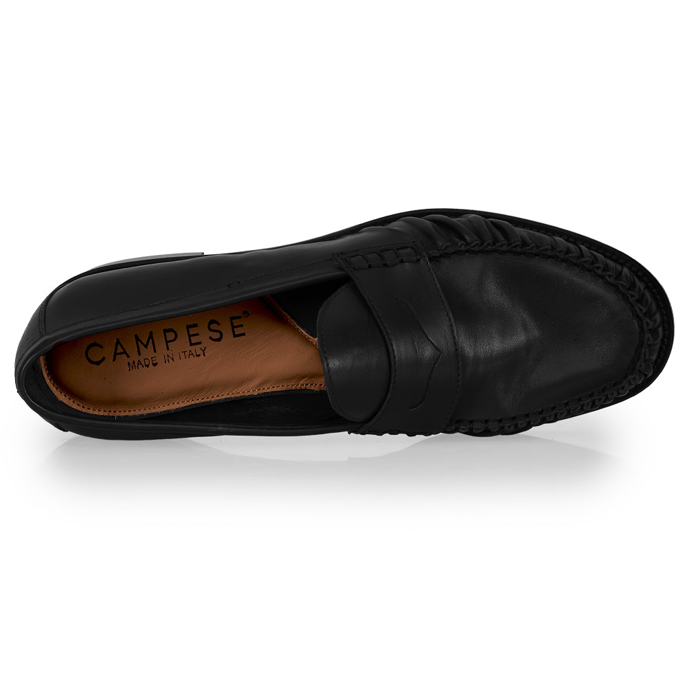Mocassino Penny Loafer Nero – Lavorazione Bologna