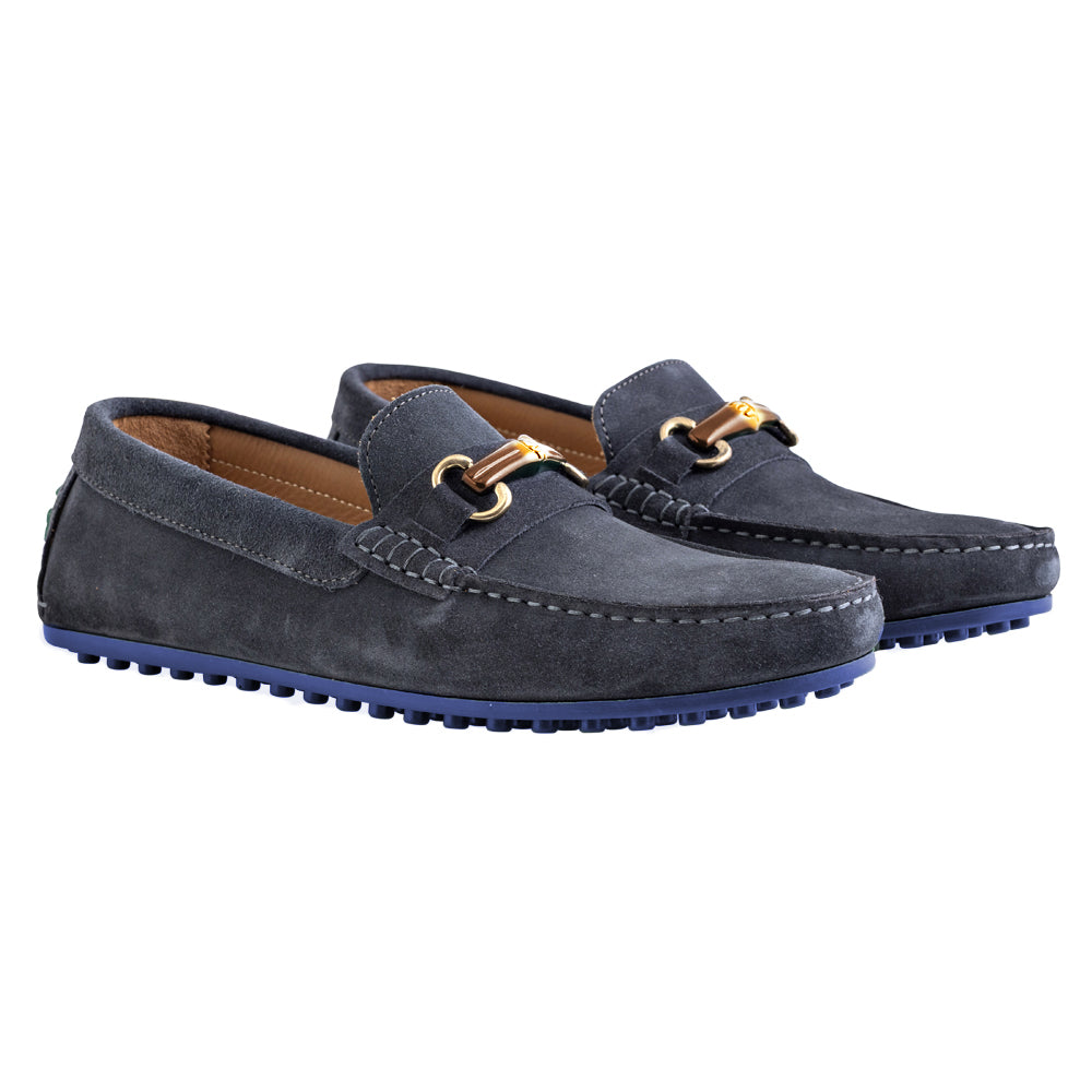 Mocassini driver in pelle scamosciata jeans