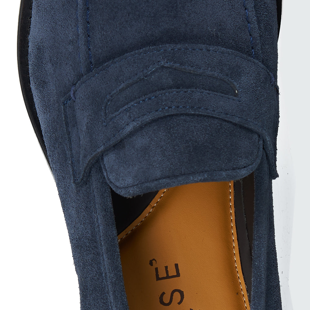 Mocassino Classico in Camoscio Blu Navy