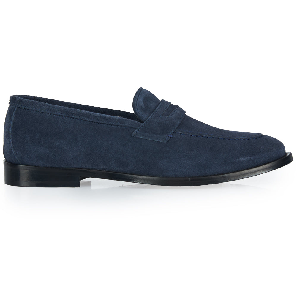 Mocassino Classico in Camoscio Blu Navy