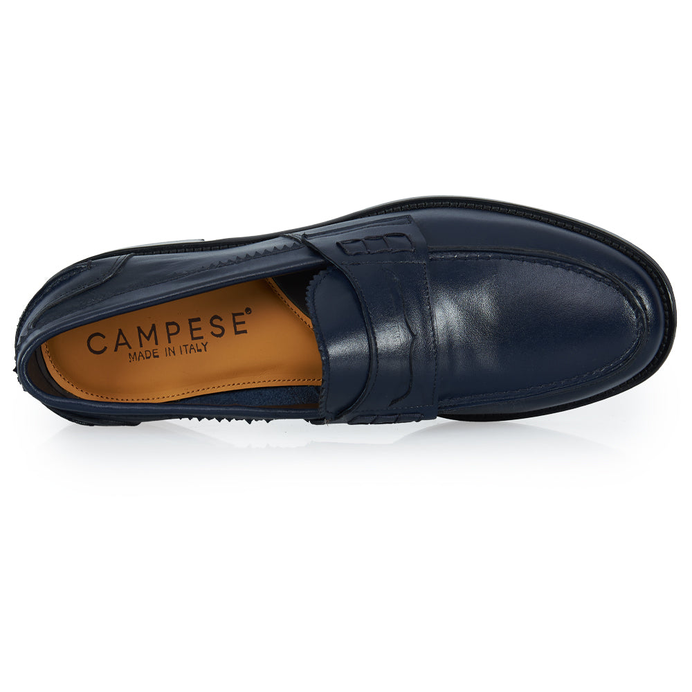 Mocassino Penny blu - pelle morbida