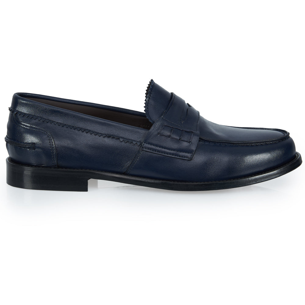 Mocassino Penny blu - pelle morbida