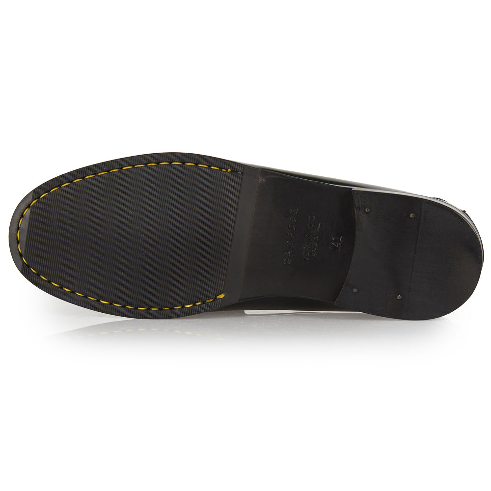Mocassino Penny marrone con cuciture a mano