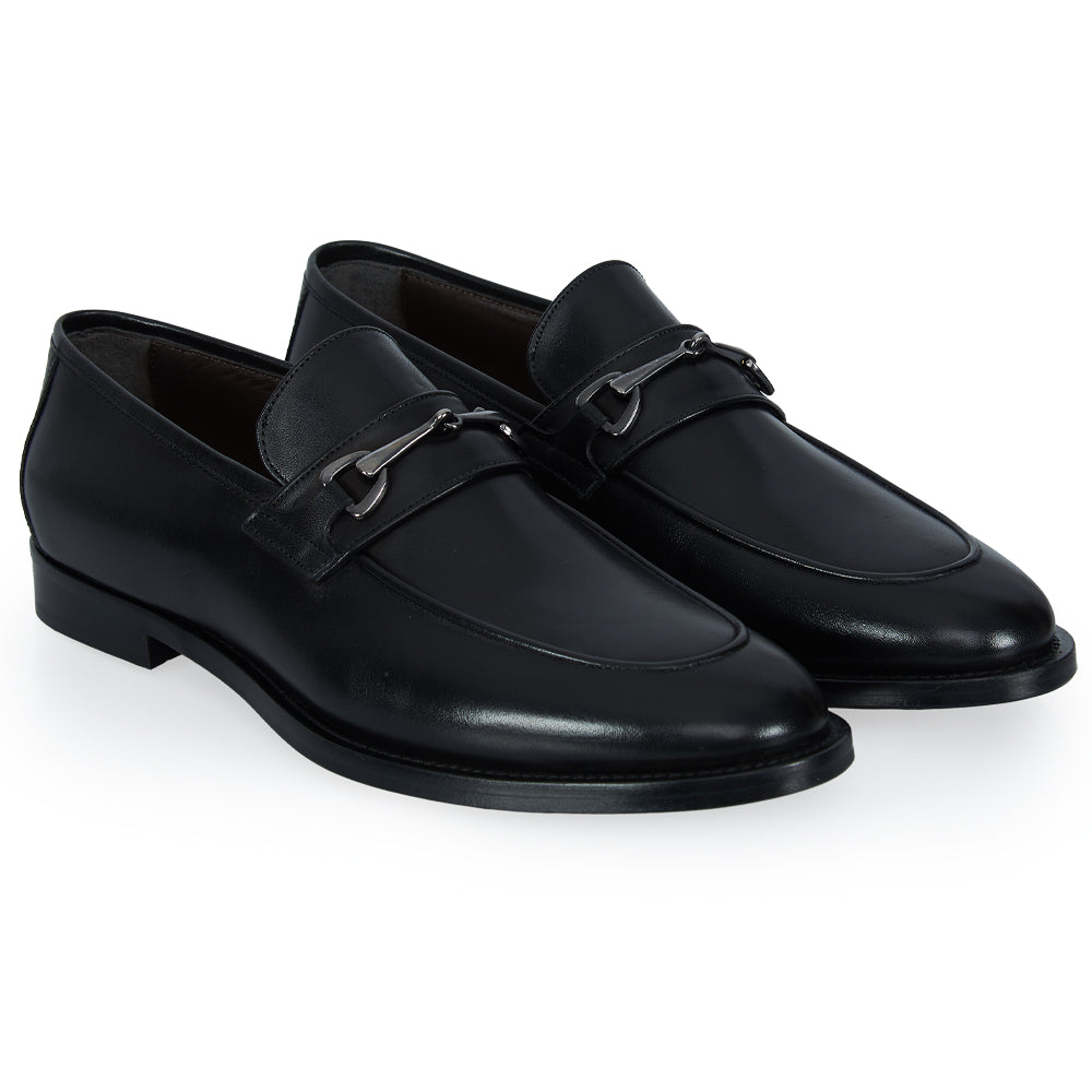 Mocassino classico in Pelle Nera con Morsetto Brunito