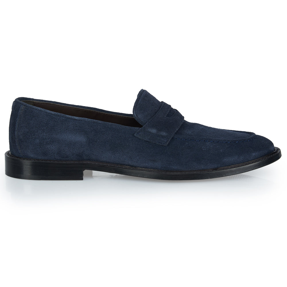 Mocassino in camoscio blu
