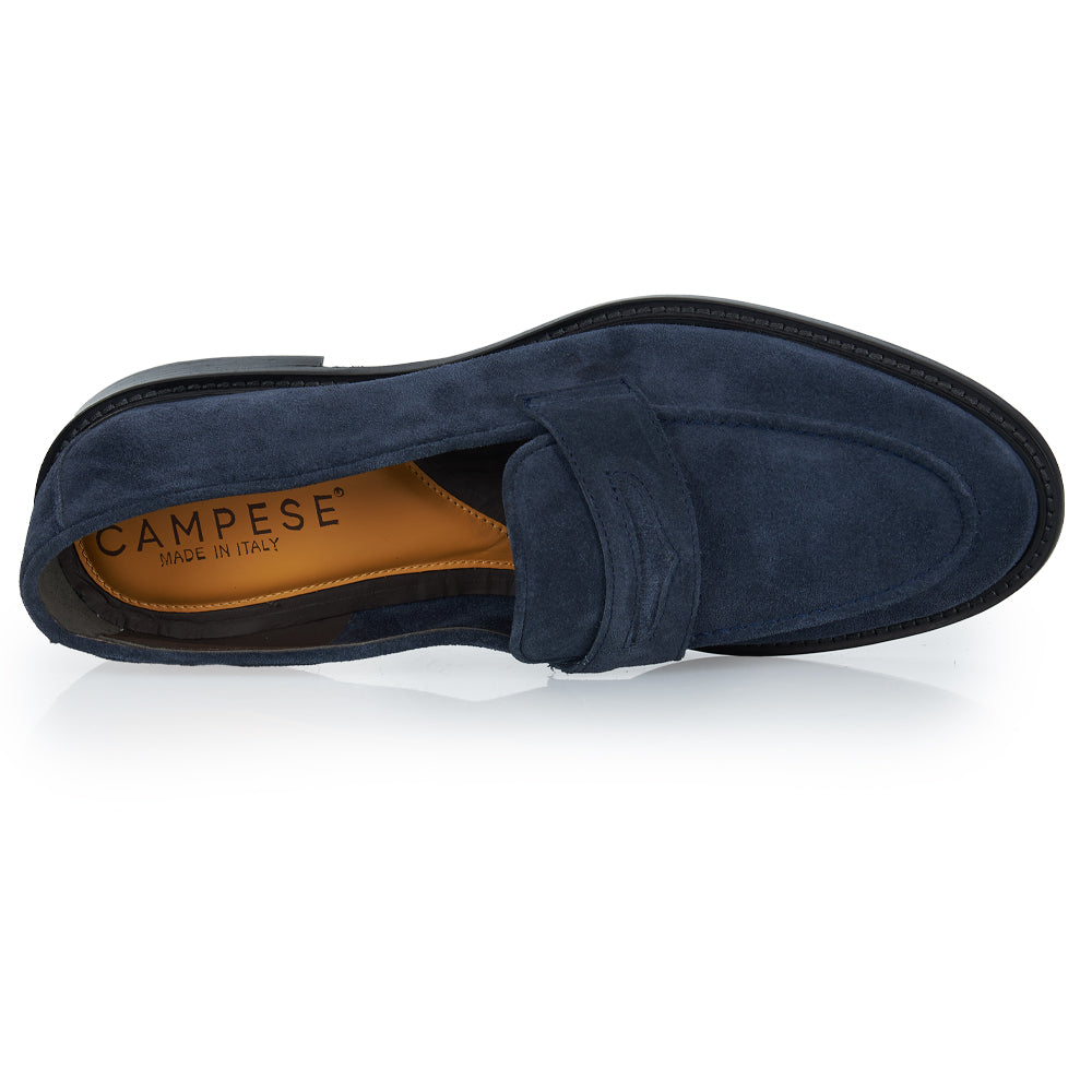 Mocassino in camoscio blu