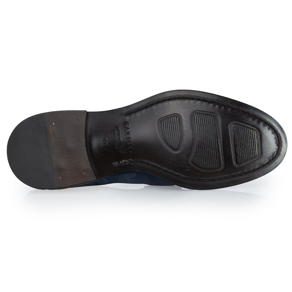 Mocassino in camoscio blu