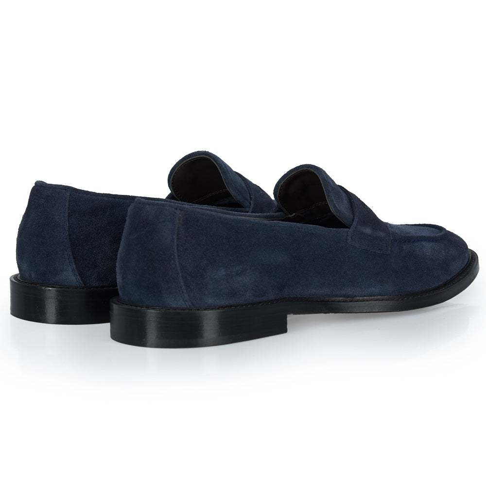 Mocassino in camoscio blu