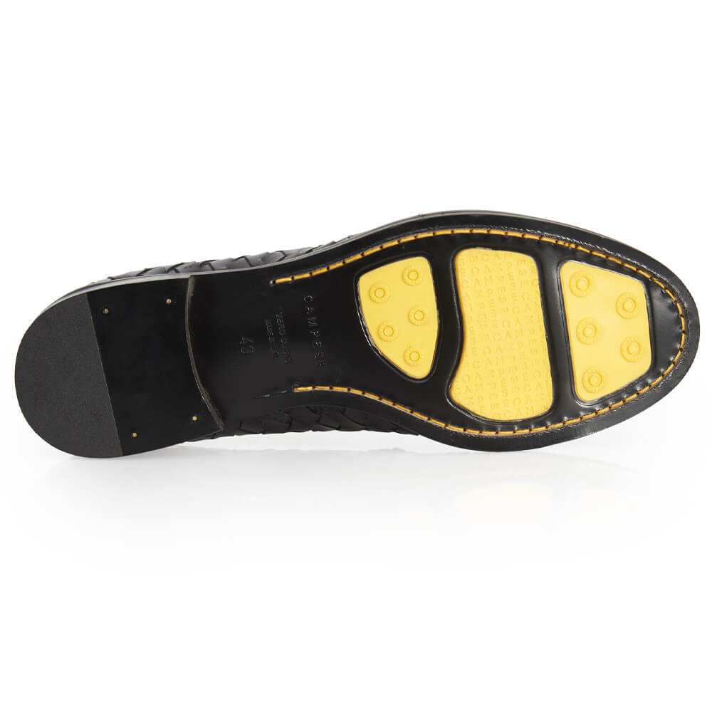 Mocassino in pelle intrecciata blu