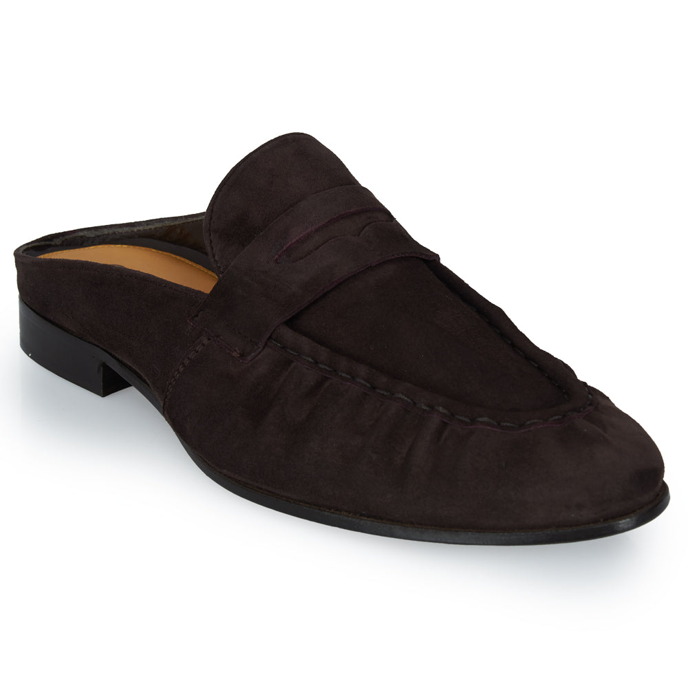 Mocassino sabot in camoscio testa di moro