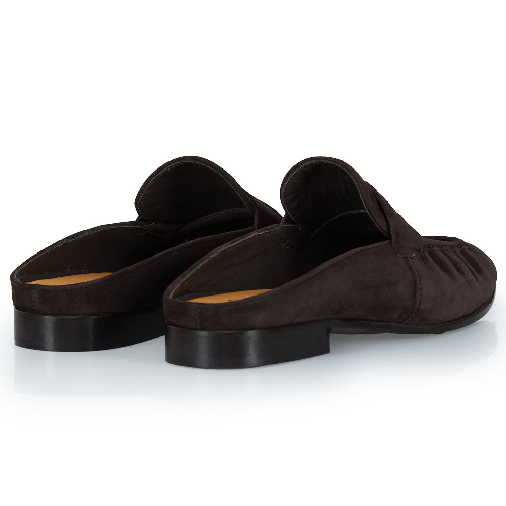 Mocassino sabot in camoscio testa di moro