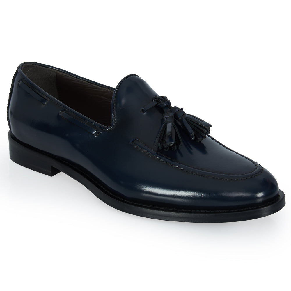 Mocassino tassel - pelle abrasivata blu