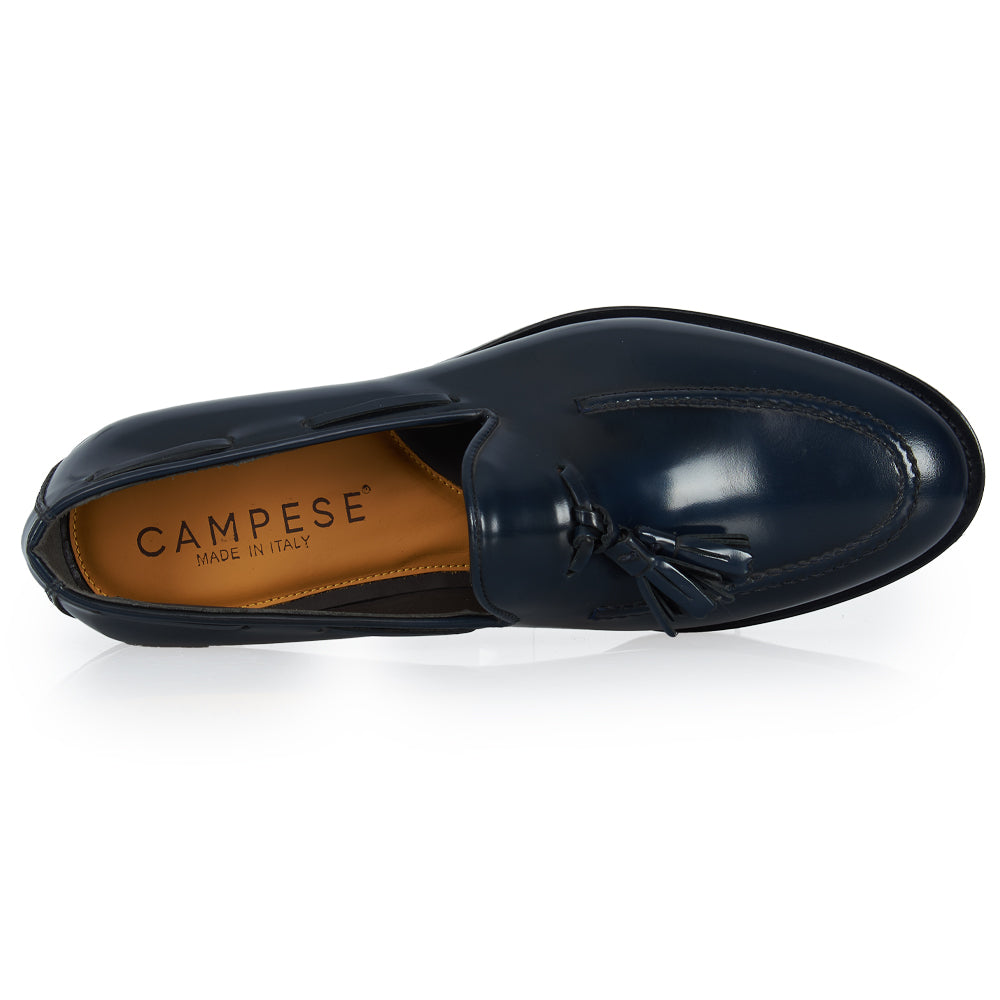 Mocassino tassel - pelle abrasivata blu