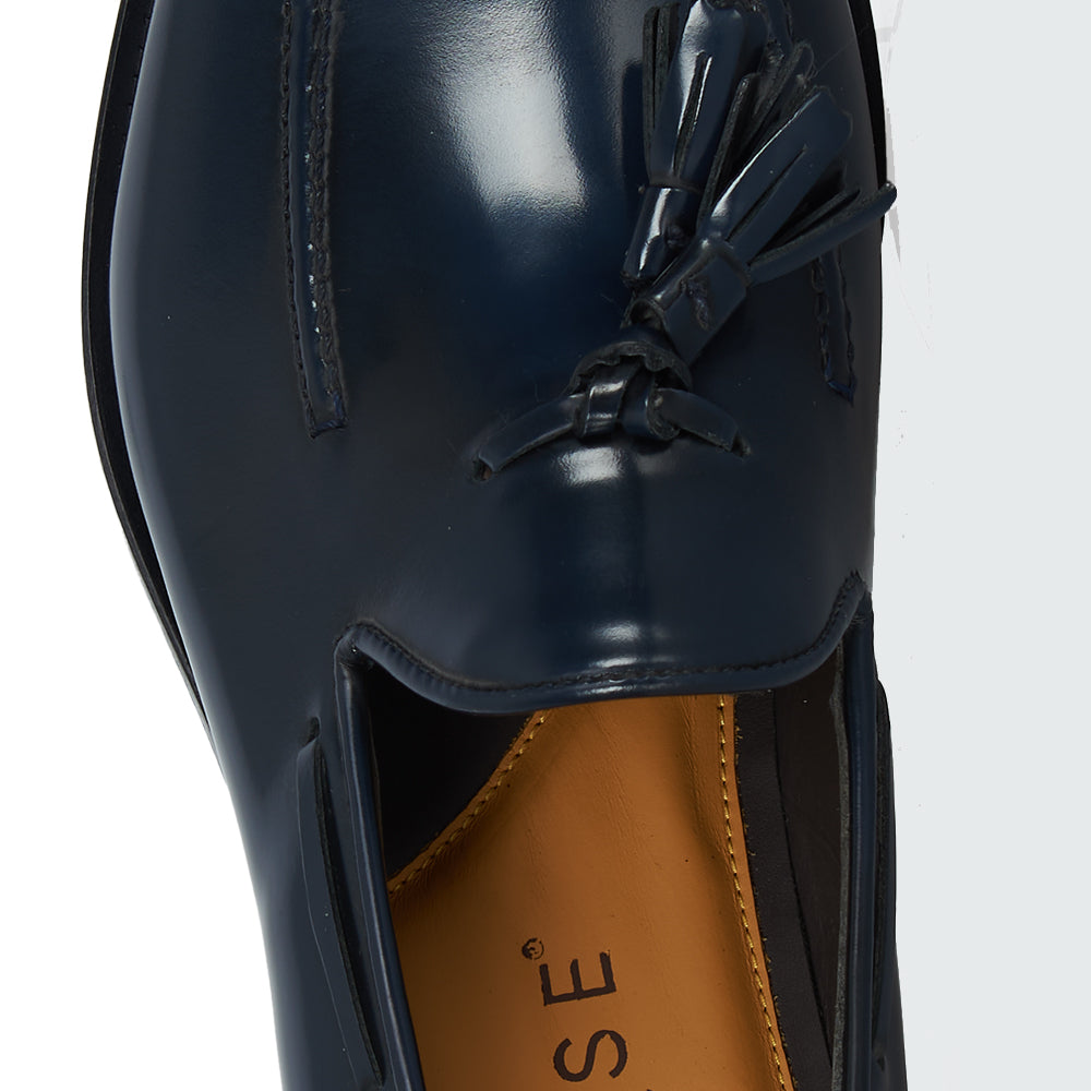 Mocassino tassel - pelle abrasivata blu