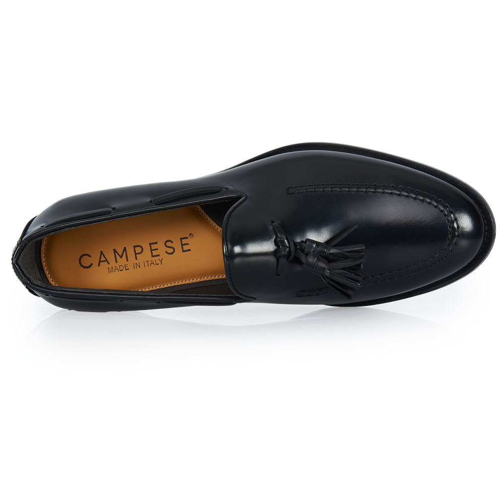 Mocassino tassel - pelle abrasivata nera