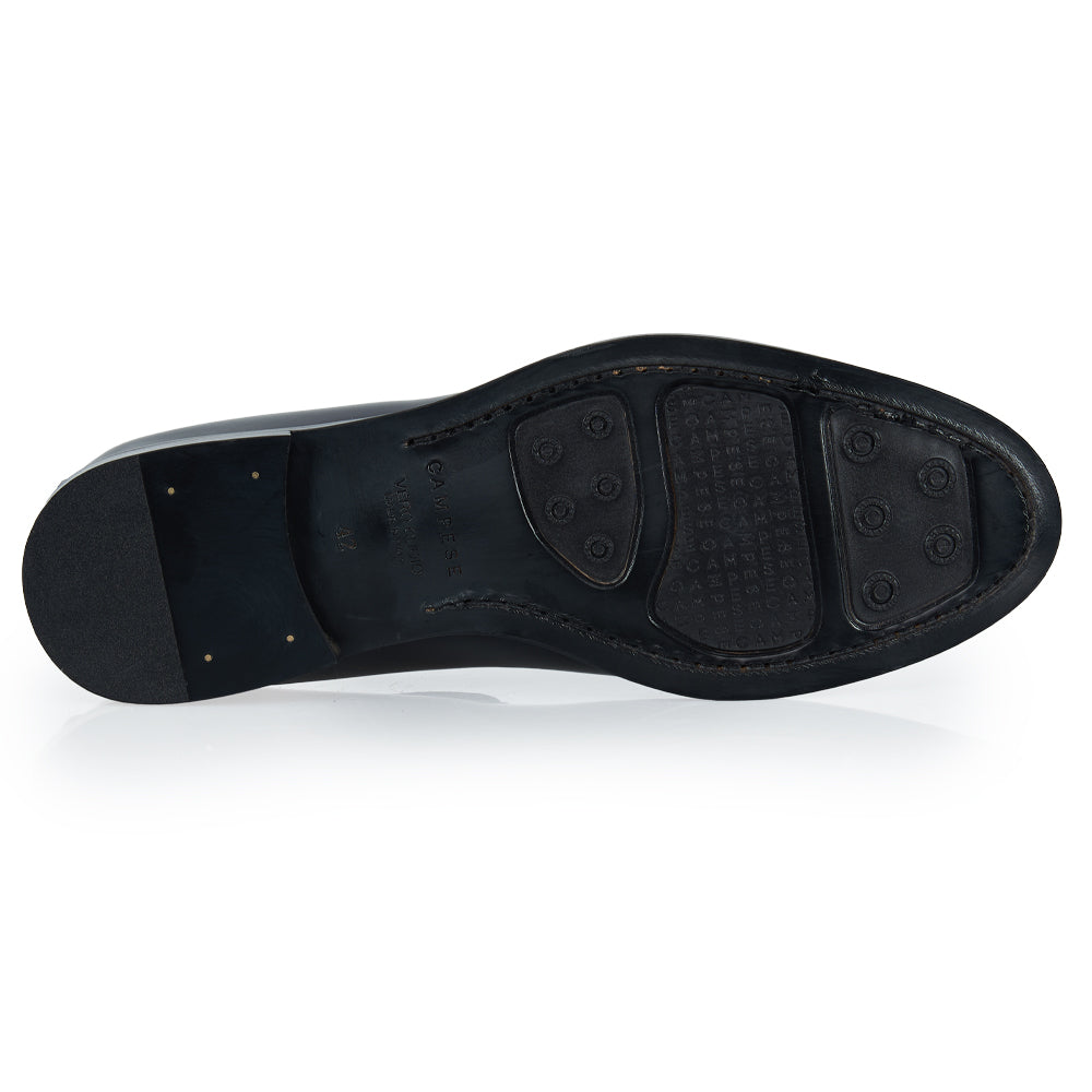 Mocassino tassel - pelle abrasivata nera
