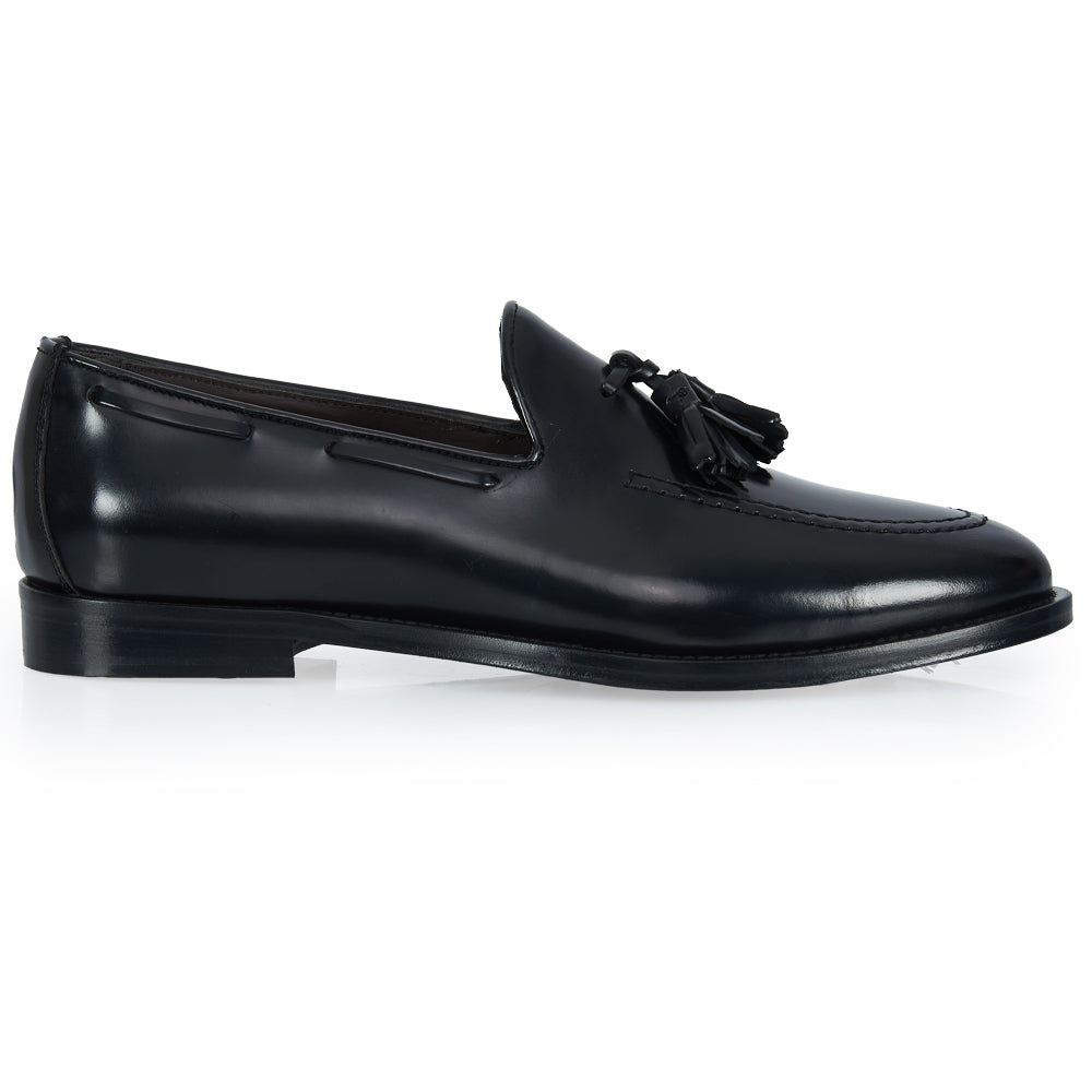 Mocassino tassel - pelle abrasivata nera
