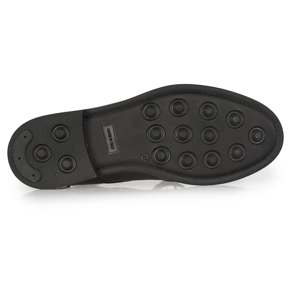 Stivaletto in pelle con allaccio e cerniera