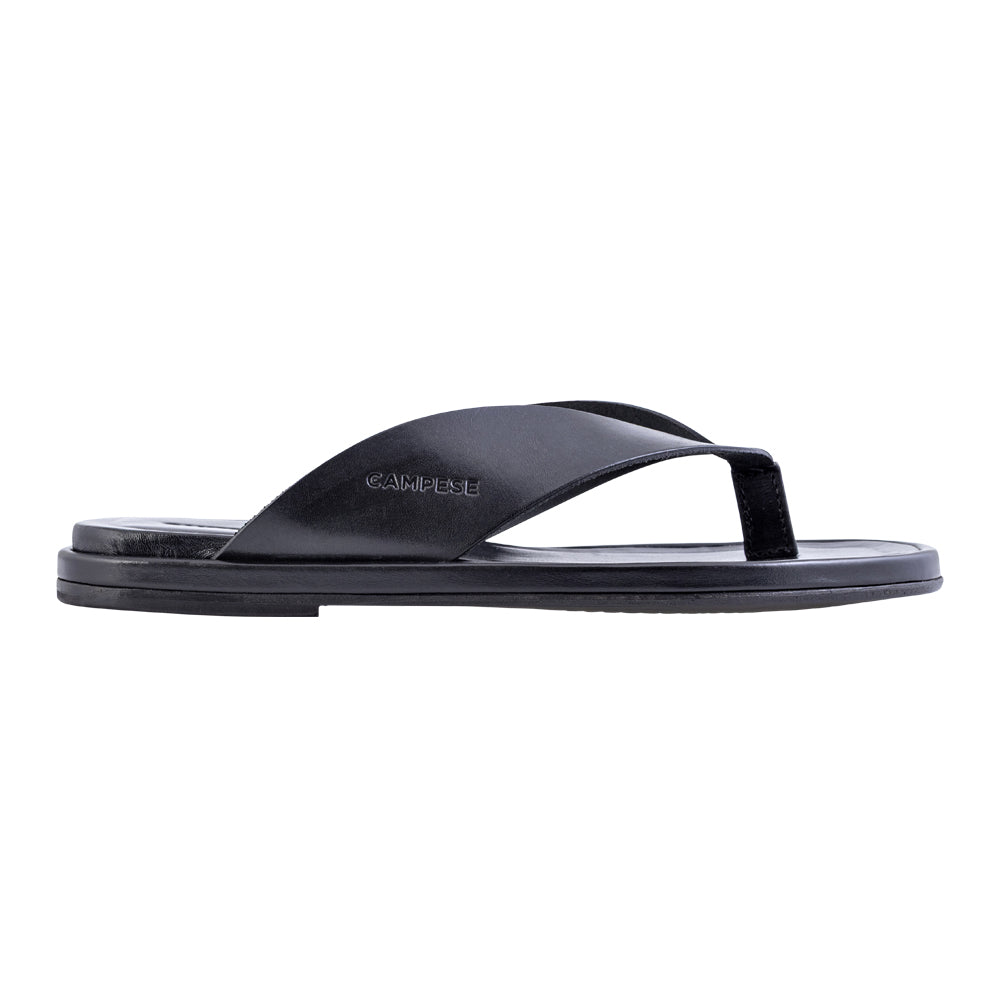 Sandalo infradito in pelle nera
