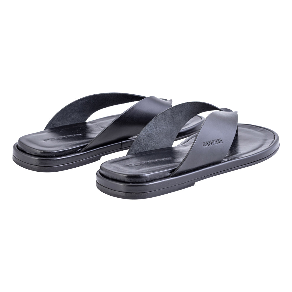 Sandalo infradito in pelle nera