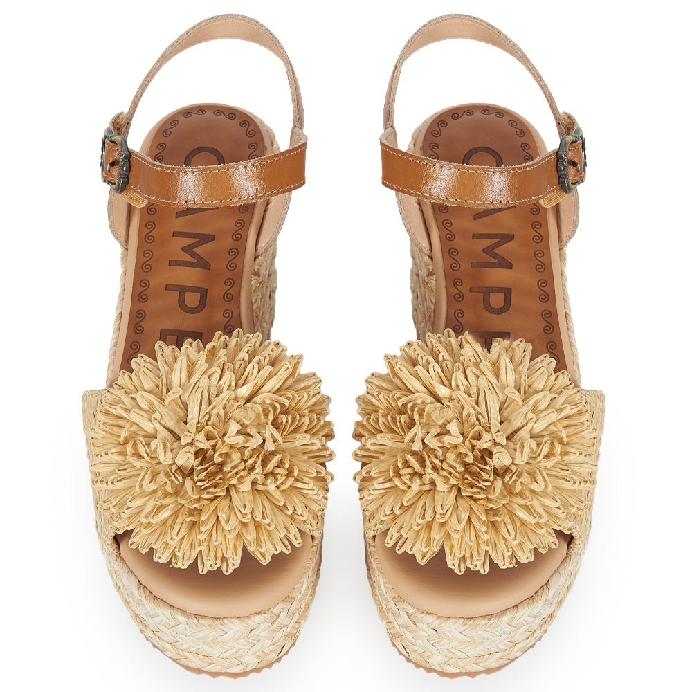 Sandalo in raffia beige