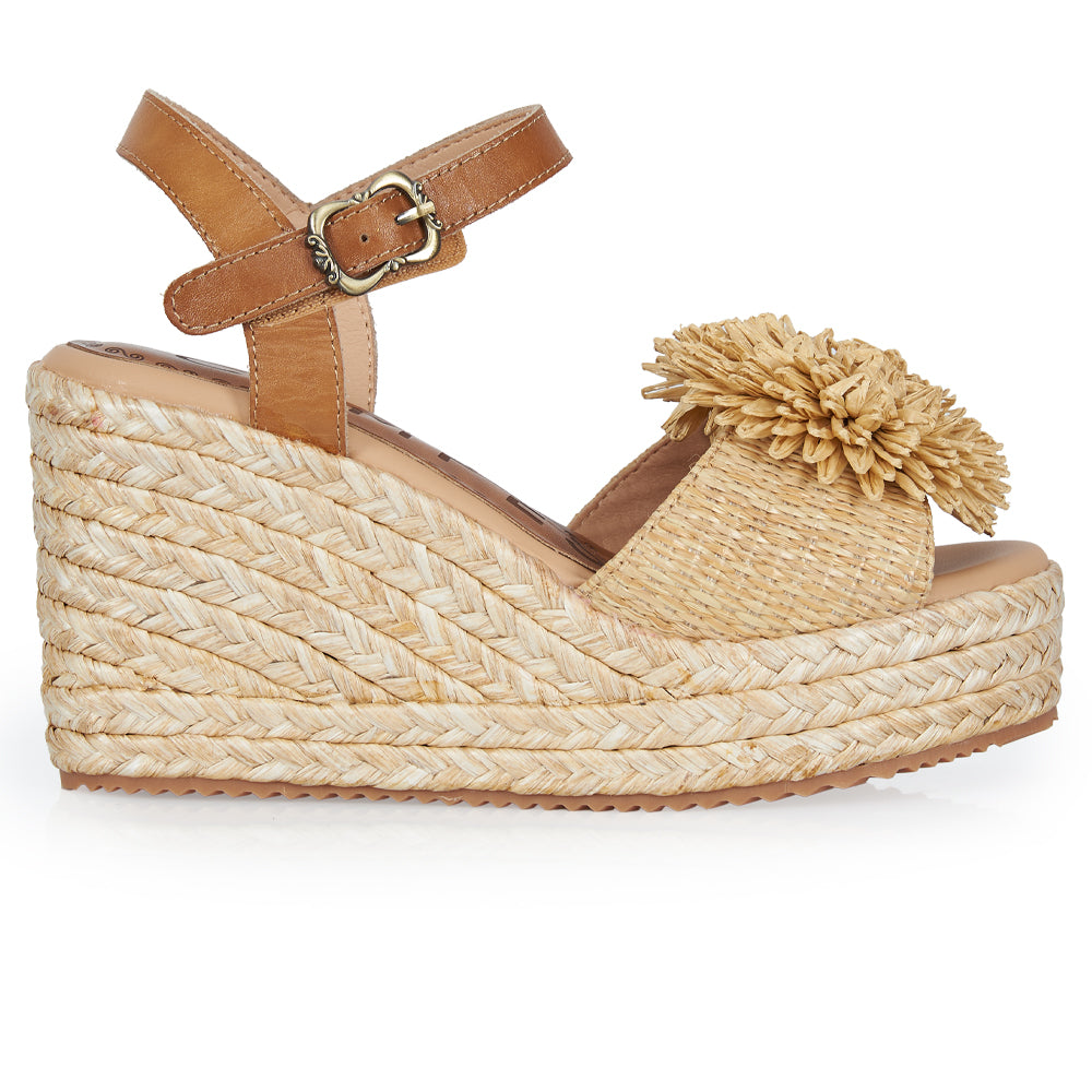 Sandalo in raffia beige