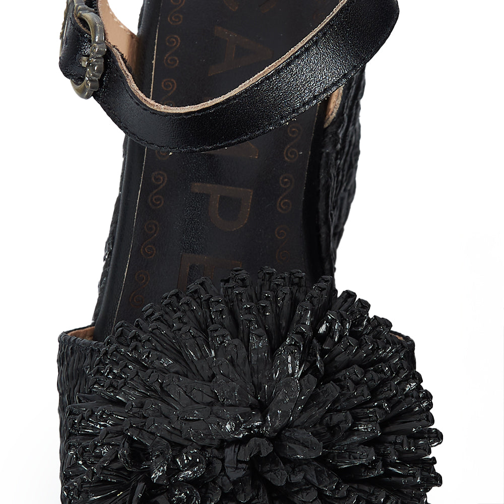 Sandalo in raffia nera