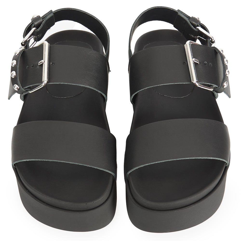 Sandalo platform Total Black Rock