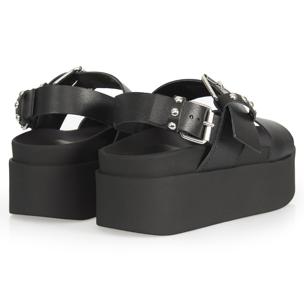 Sandalo platform Total Black Rock