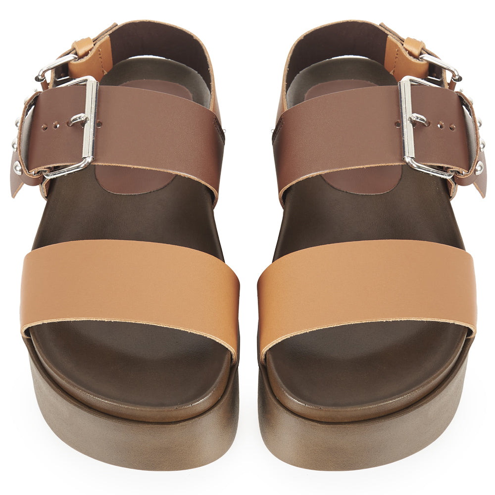 Sandalo platform two tone