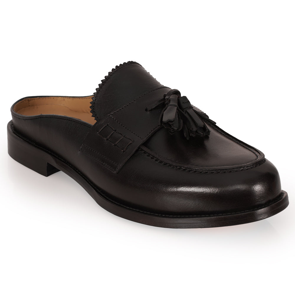 Slingback testa di moro con nappine