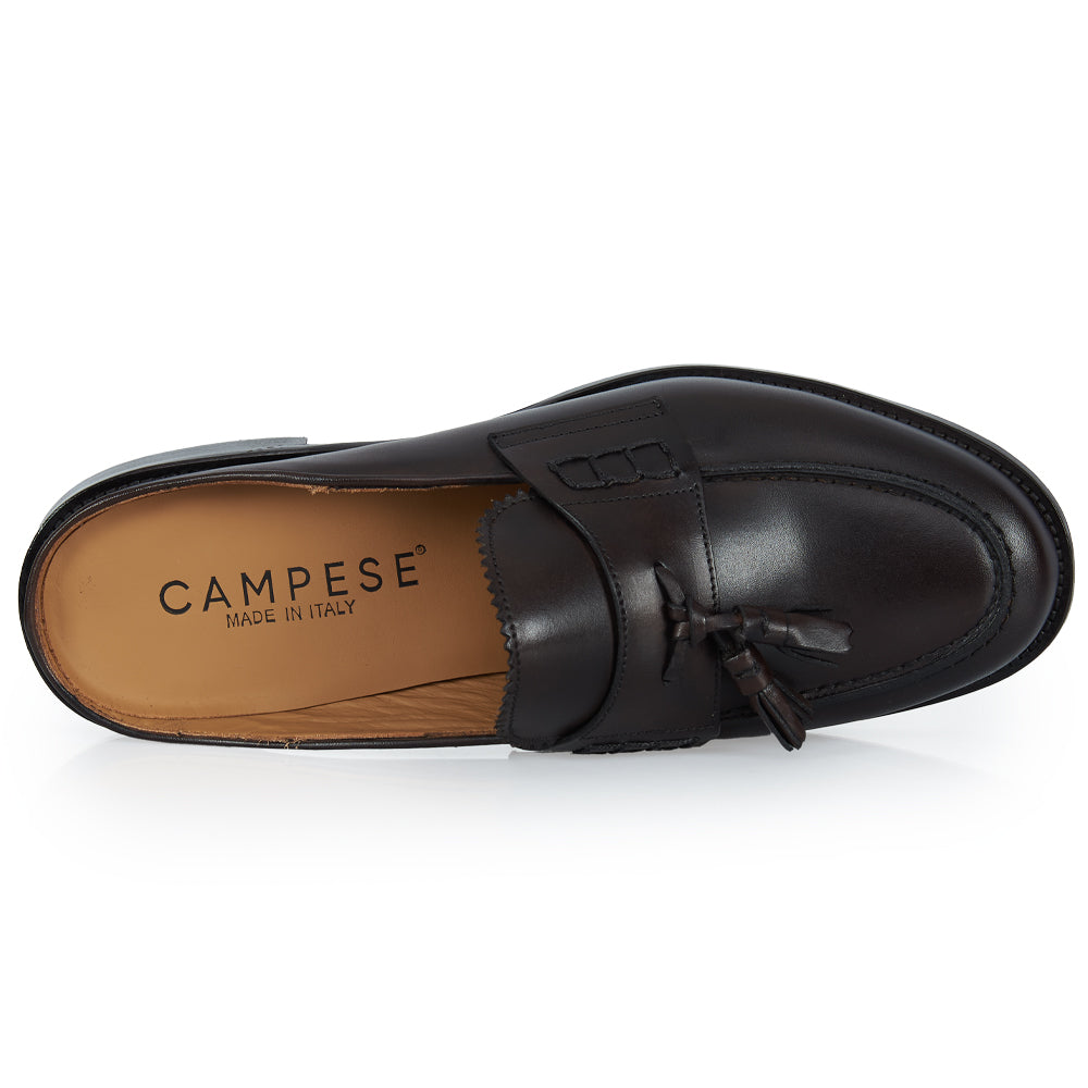 Slingback testa di moro con nappine