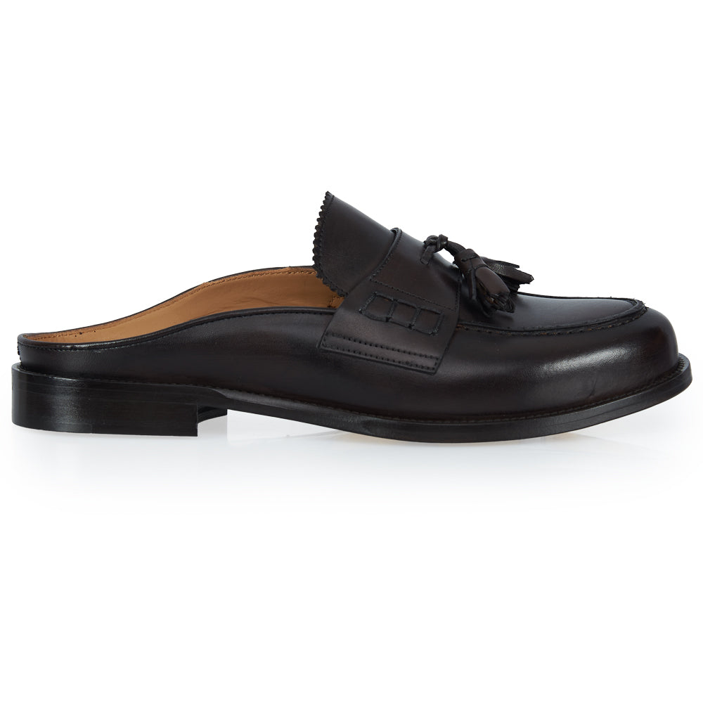Slingback testa di moro con nappine