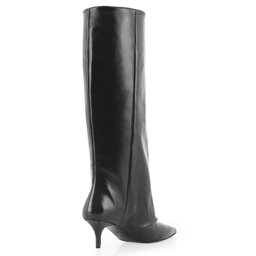 Stivale in pelle nera