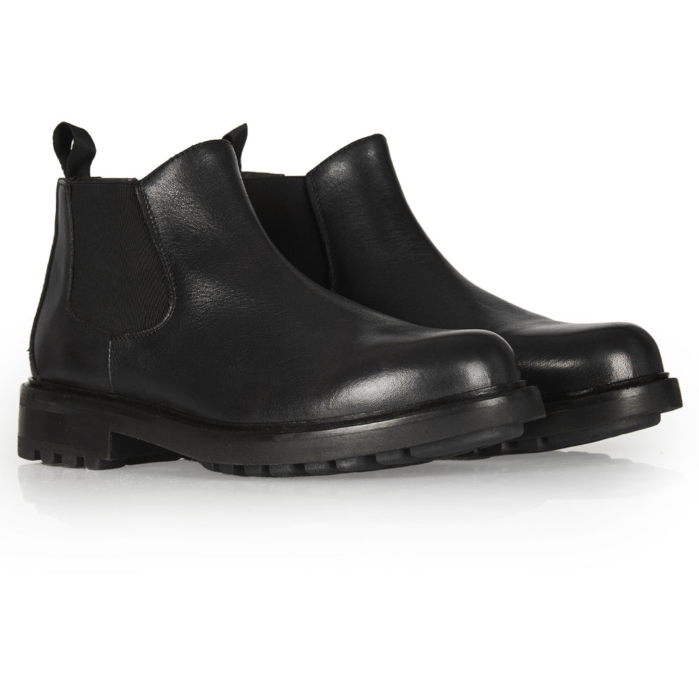 Stivaletto Chelsea in pelle nera